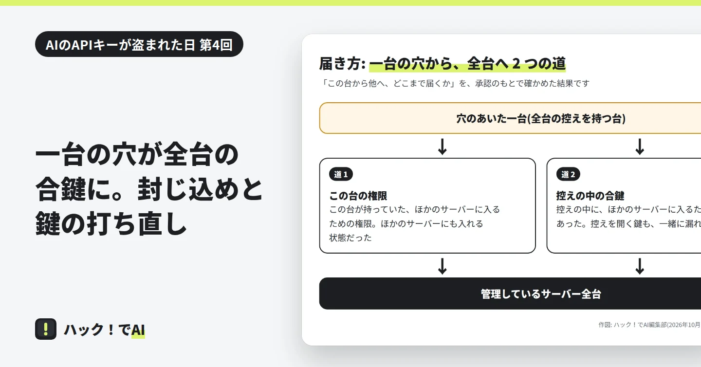 穴のあいた一台から、全台へつながる 2 つの道を示した図